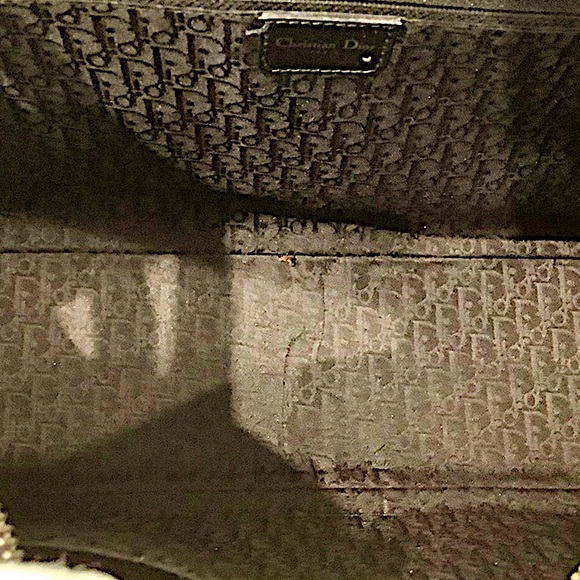 Authentic Dior Rare Galliano Black Leather Rhinestone Logo Motif Handbag - Picture 9 of 11